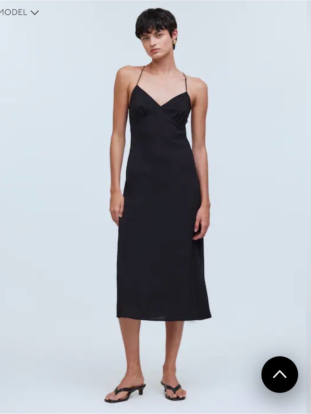 Madewell Layton Midi Slip Dress Size 10 NWT Black Criss Cross Back V Neck